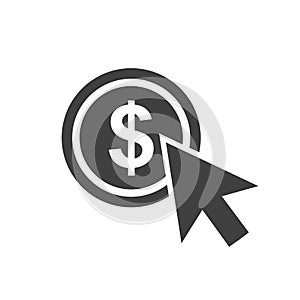 Money coins icon with arrow. Dollar sign Ã¢â¬â vector